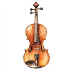 Obraz premium Classic violin clipart, elegant musical instrument design, rich textures, vibrant colors, perfect for educational materials or artistic projects