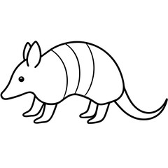 Modern Armadillo Outline Illustration