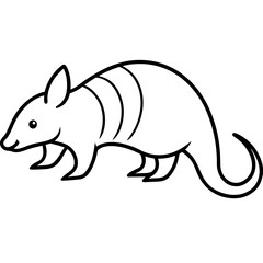 Modern Armadillo Outline Illustration