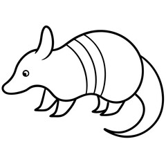 Modern Armadillo Outline Illustration