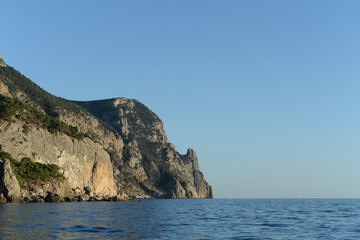 The cliffs of Cape Aya. Balaklava neighborhood, Sevastopol, Crimean Peninsula