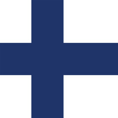 Obraz premium Flag of Finland. Finland square flag icon digital vector illustration