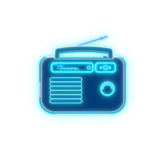 Obraz premium Radio holographic 3D icon. neon symbol vector illustration isolated on white background. Generative AI