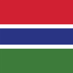 Fototapeta premium Flag of Gambia. Gambia square flag icon digital vector illustration