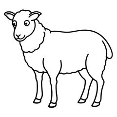 Modern Sheep Outline Artwork