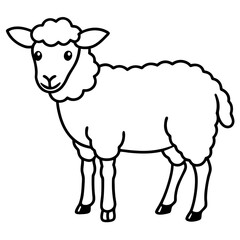 Modern Sheep Outline Artwork