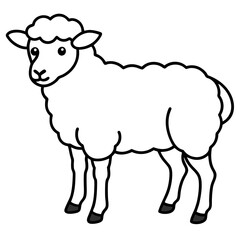 Modern Sheep Outline Artwork
