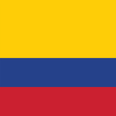 Obraz premium Flag of Colombia. Colombia square flag icon digital vector illustration