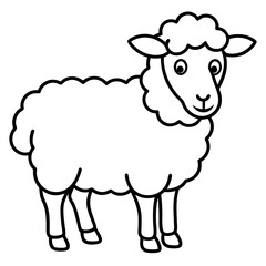 Modern Sheep Outline Artwork