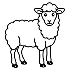 Modern Sheep Outline Artwork