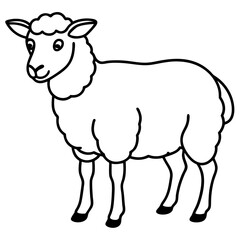 Modern Sheep Outline Artwork