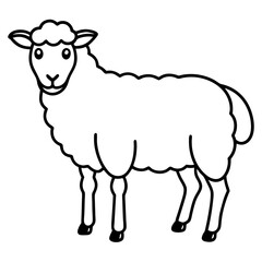 Modern Sheep Outline Artwork