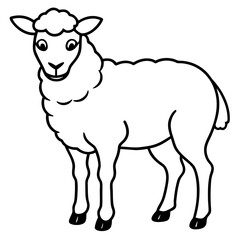 Modern Sheep Outline Artwork