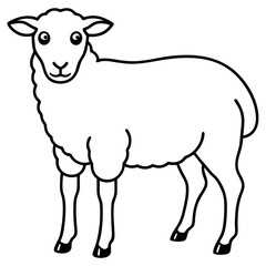 Modern Sheep Outline Artwork