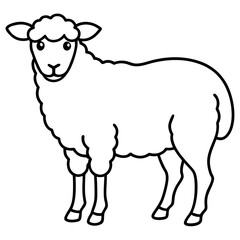 Modern Sheep Outline Artwork