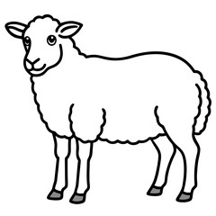 Modern Sheep Outline Artwork
