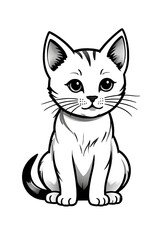 Obraz premium White cat is sitting on a white background