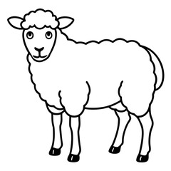 Modern Sheep Outline Artwork