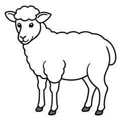 Modern Sheep Outline Artwork