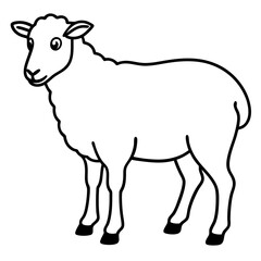 Modern Sheep Outline Artwork