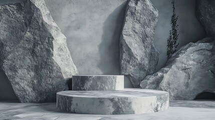 Stone Platform Minimalist Product Display Background