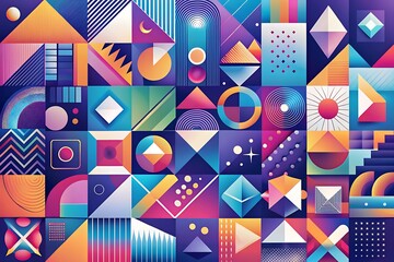 Obraz premium Colorful collage of shapes and patterns