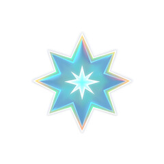 Fototapeta premium Star holographic 3D icon. neon symbol vector illustration isolated on white background. Generative AI