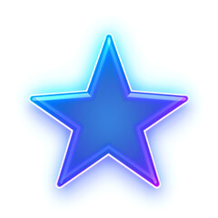 Obraz premium Star holographic 3D icon. neon symbol vector illustration isolated on white background. Generative AI
