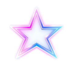 Obraz premium Star holographic 3D icon. neon symbol vector illustration isolated on white background. Generative AI