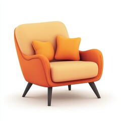 Cozy Armchair with Soft Cushions, inviting and comfortable design, perfect for relaxation and adding charm to any space.