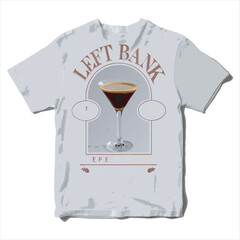 High-Quality Espresso Martini T-shirt Graphic - Ideal for T-shirt Printing, Apparel Design, and Bar-Themed Projects