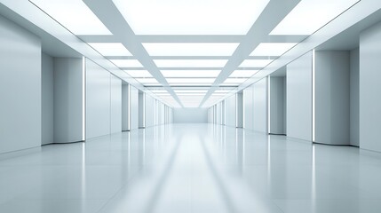 Modern office lobby with clean, minimal design and natural light, embodying simplicity and elegance.