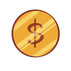 gold dollar coin illustration