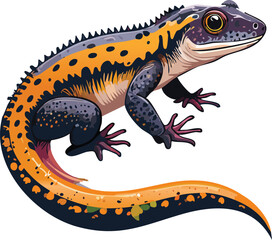 Fototapeta premium Newt isolated on a transparent or white background, vector illustration