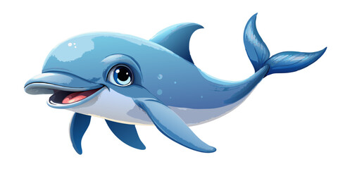 Obraz premium A vector illustration of a cute dolphin