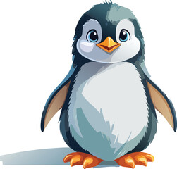 Obraz premium Penguin isolated on a transparent or white background, vector illustration