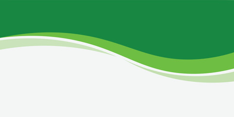 Abstract White and Green wave wide background banner