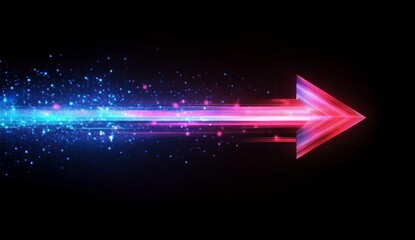 Neon Arrow Pink and Blue Glowing Lines, Abstract Speed Concept, Digital Art, Abstract Arrow, Speed ,Neon,Abstract