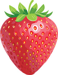 Strawberry isolated on a transparent or white background, vector illustration