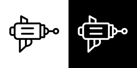 Blaster icons vectors set in stroke line style.