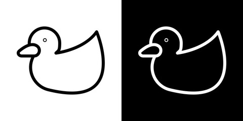 Duck icons vectors set in stroke line style.