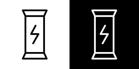 Energy bar icons vectors set in stroke line style.