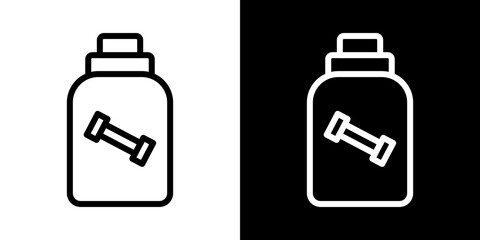 Fitness supplement icons vectors set in stroke line style.