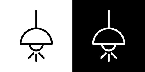 Hanging light icons vectors set in stroke line style.