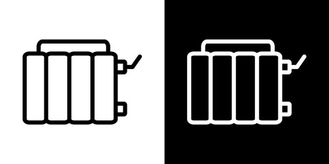 Radiator icons vectors set in stroke line style.