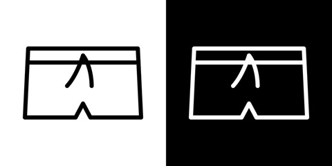 Swim shorts icons vectors set in stroke line style.