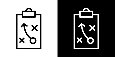 Tactics icons vectors set in stroke line style.