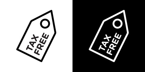 Tax free icons vectors set in stroke line style.