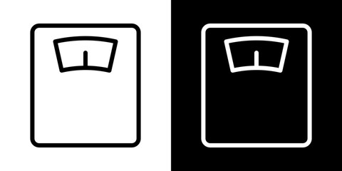 Weight scale icons vectors set in stroke line style.