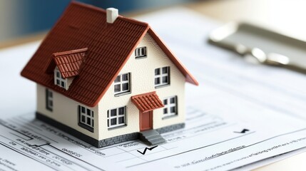 Home Model On Documents With Checkmark. Concept Of Property Investment.